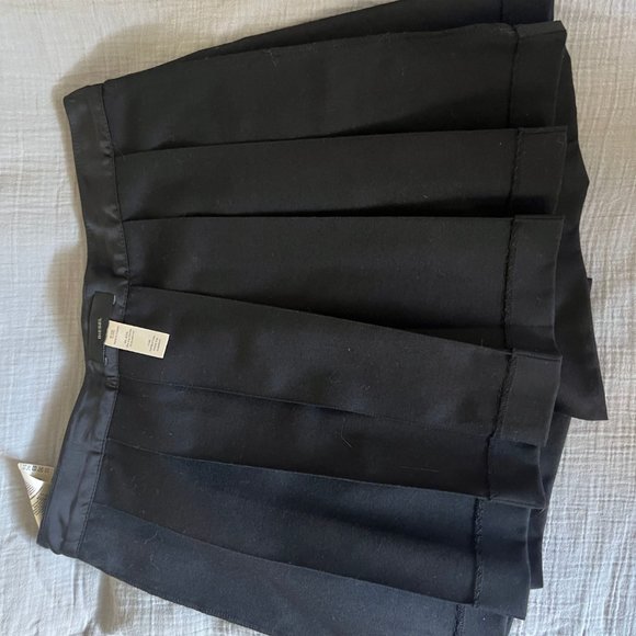 Diesel O-Rukan Wool Blend Safety Pin Leather Trim Pleated Mini Skirt In Black - Picture 4 of 7